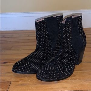 Anthropologie black suede bootie